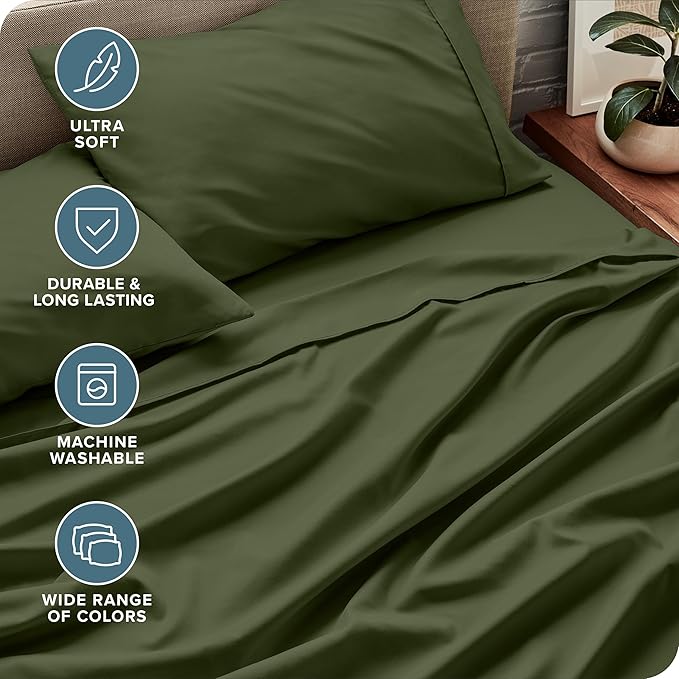 Microfiber Bed Sheet Set - Queen - 4 Piece