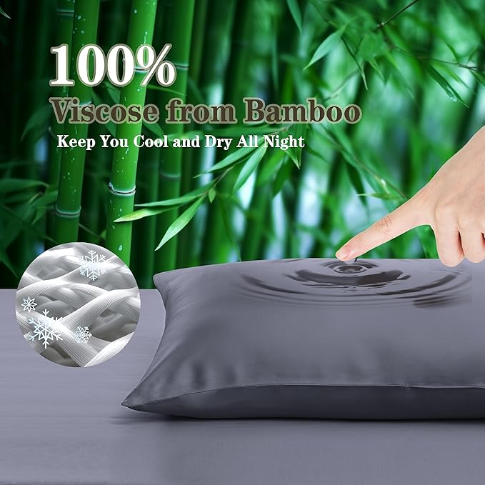Bamboo Cooling Pillowcase Set - King - 2 Pack - 2 Piece