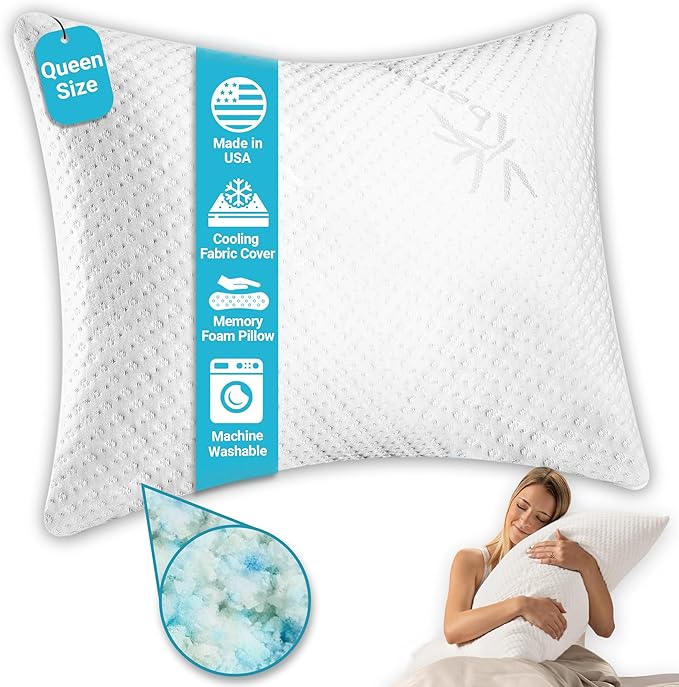 Memory Foam Cooling Bed Pillow - Queen