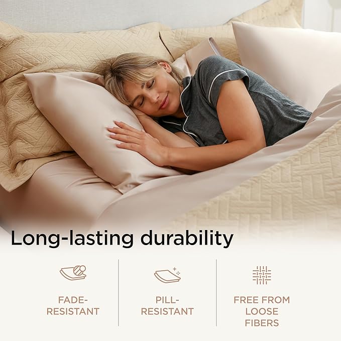 100% Cotton Cooling Bed Sheet Set - Full - 4 Piece