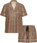 Women's Satin Shorts Pajama Set - Short Sleeve - 2 Piece