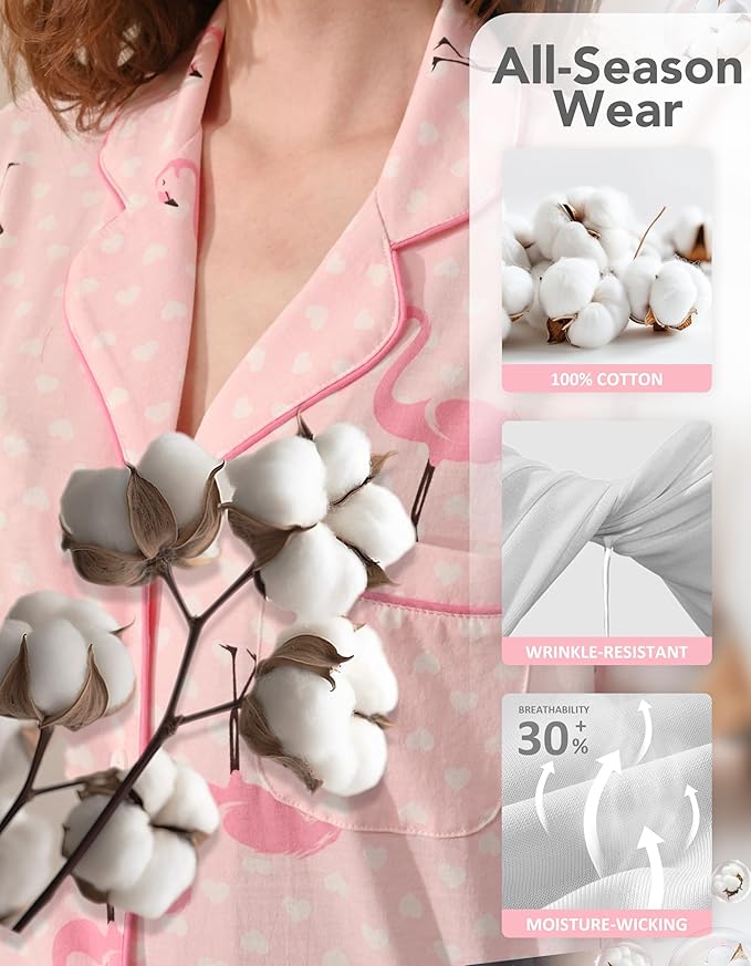 Women's 100% Cotton Pajama Set - 2 Piece