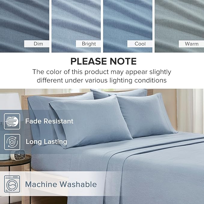 Flannel Bed Sheet Set - King - 4 Piece