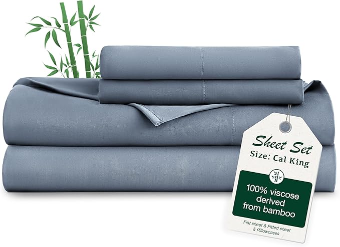 Bamboo Cooling Bed Sheet Set - King - 4 Piece