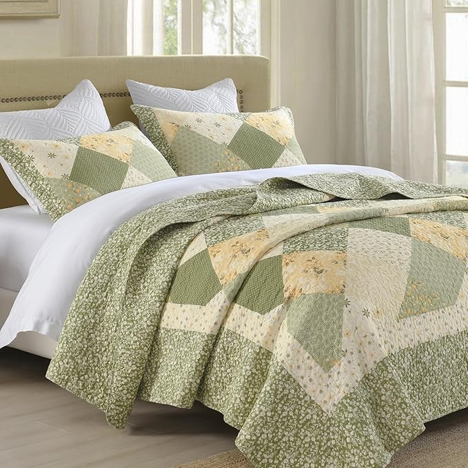100% Cotton Bedding Set - King - 120 x 118 in - 3 Piece