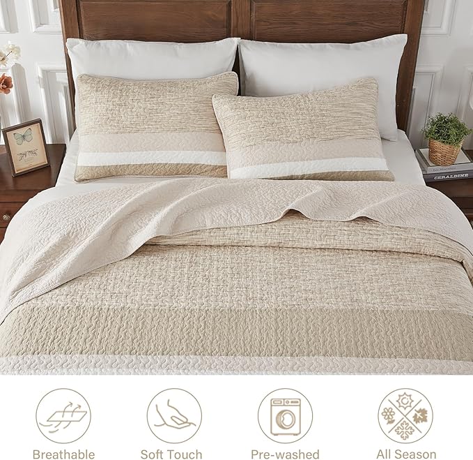 100% Cotton Bedding Set - Queen - 3 Piece