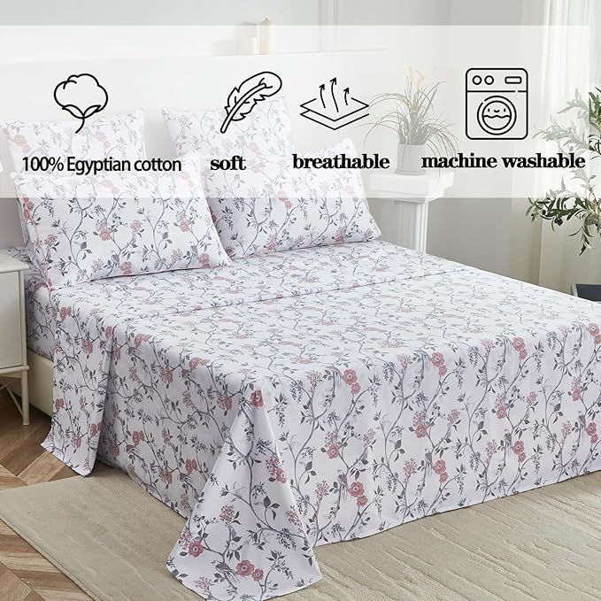 Bed Sheet Set - California King - 17.7 in Deep Pocket - 4 Piece