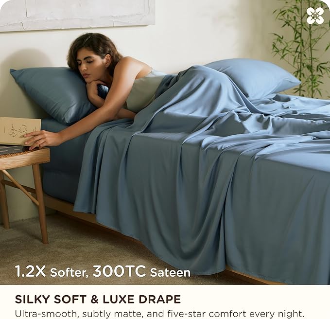 Bamboo Cooling Bed Sheet Set - King - 18 in Deep Pocket - 4 Piece