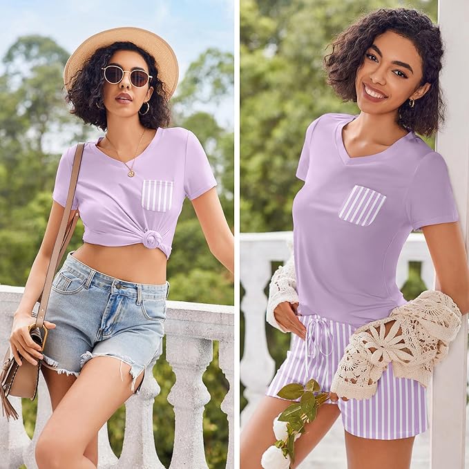 Women's Pajama Set - Short Sleeve - 2 Piece