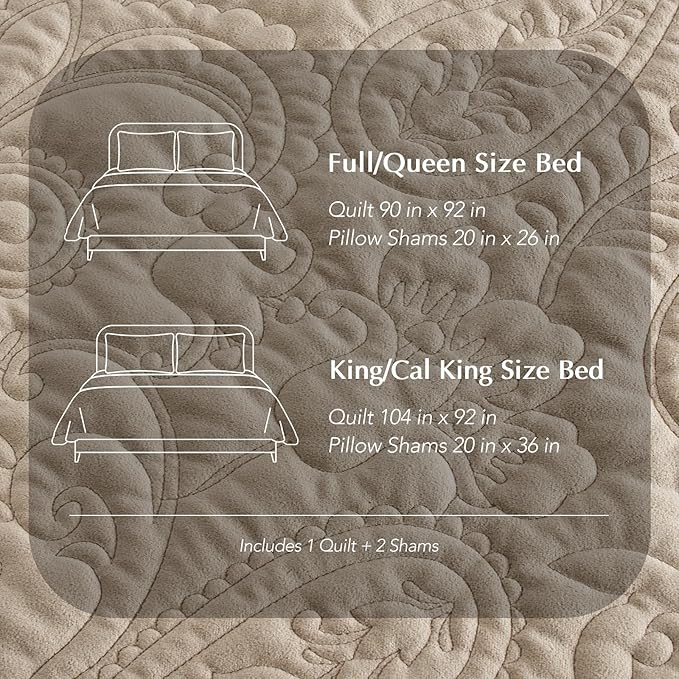 Velvet Quilt Set - King - 3 Piece
