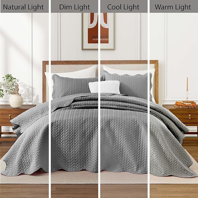 Microfiber Quilt Set - King - 3 Piece