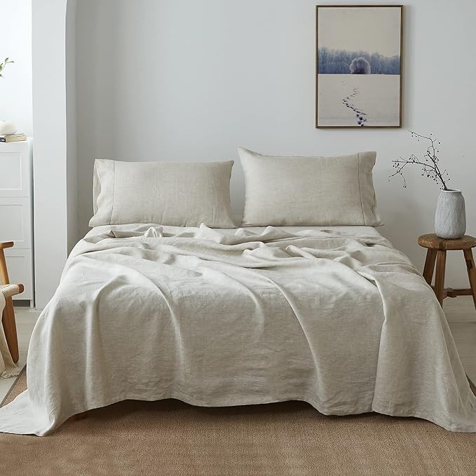 Linen Bed Sheet Set - Twin - 3 Piece