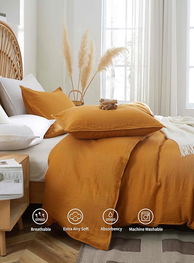 Linen Duvet Cover Set - King - 3 Piece