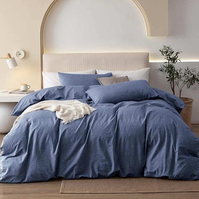 Linen Duvet Cover Set - King - 104 x 98 in - 3 Piece