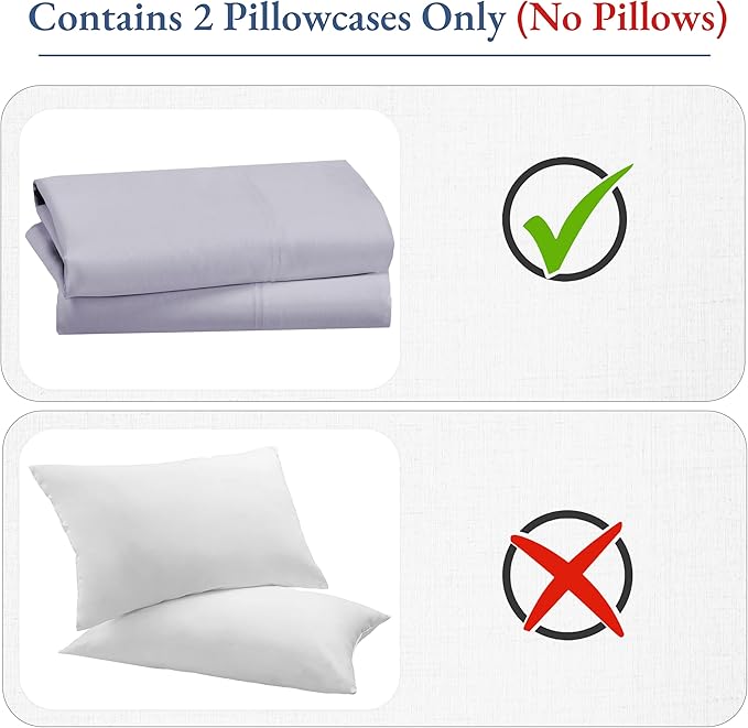 100% Cotton Pillowcase Set - Queen - 2 Piece