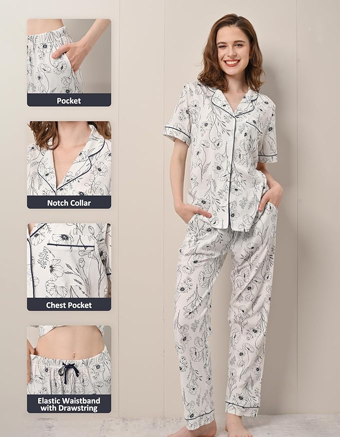 Women's 100% Cotton Pajama Set - 2 Piece
