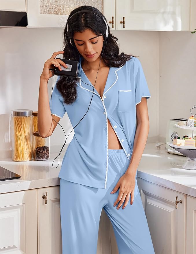 Women's Pajama Set - Short Sleeve - 2 Piece