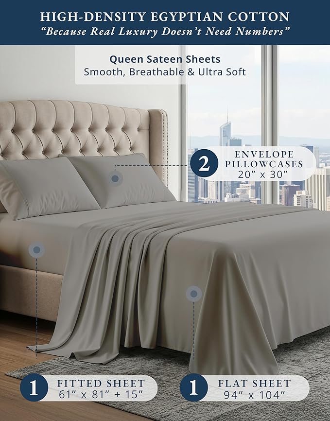 Cooling Bed Sheet Set - Queen - 15 in Deep Pocket