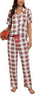 Women's Pants Pajama Set - Short Sleeve - 2 Piece
