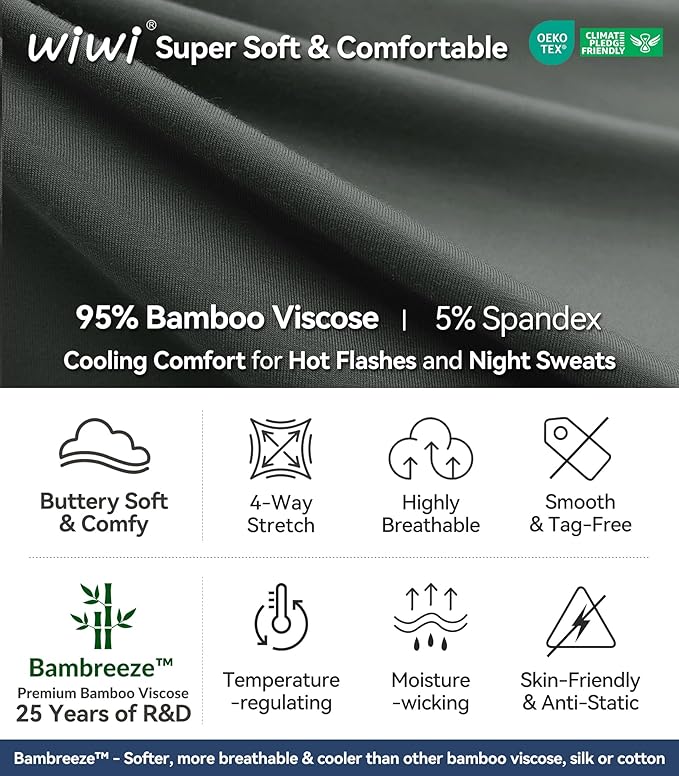Women's Bamboo Cooling Pajama Set - Short Sleeve - 2 Piece