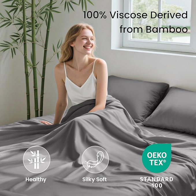 Bamboo Cooling Bed Sheet Set - King - 4 Piece