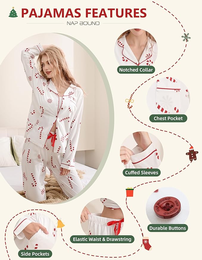 Women's 100% Cotton Pajama Set - Long Sleeve