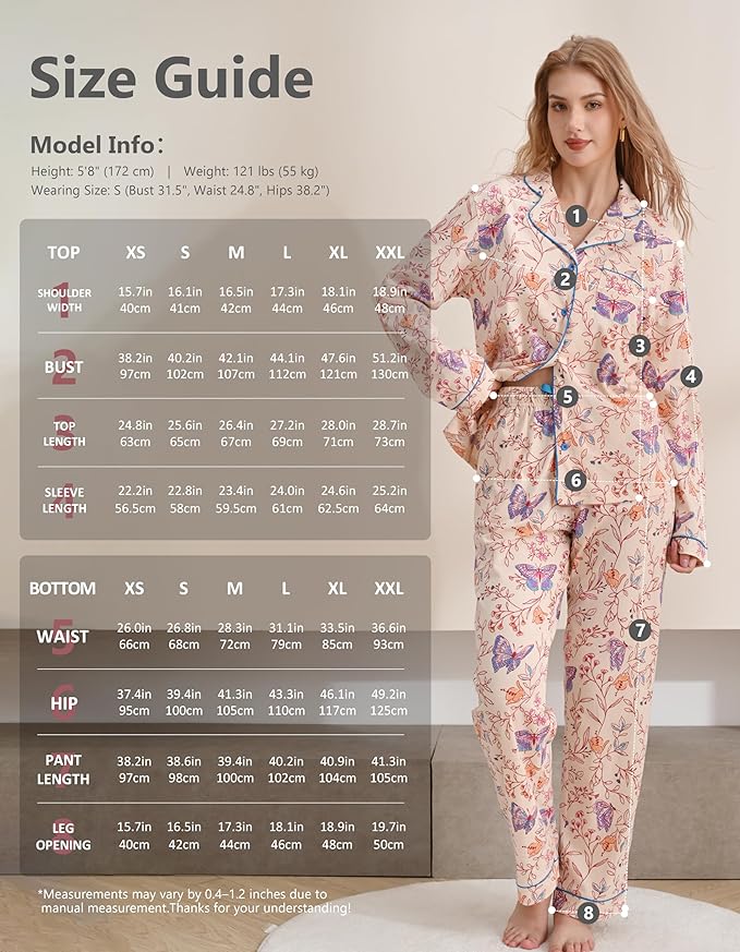 Women's 100% Cotton Pajama Set - Long Sleeve