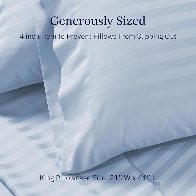 100% Cotton Pillowcase Set - King - 2 Piece