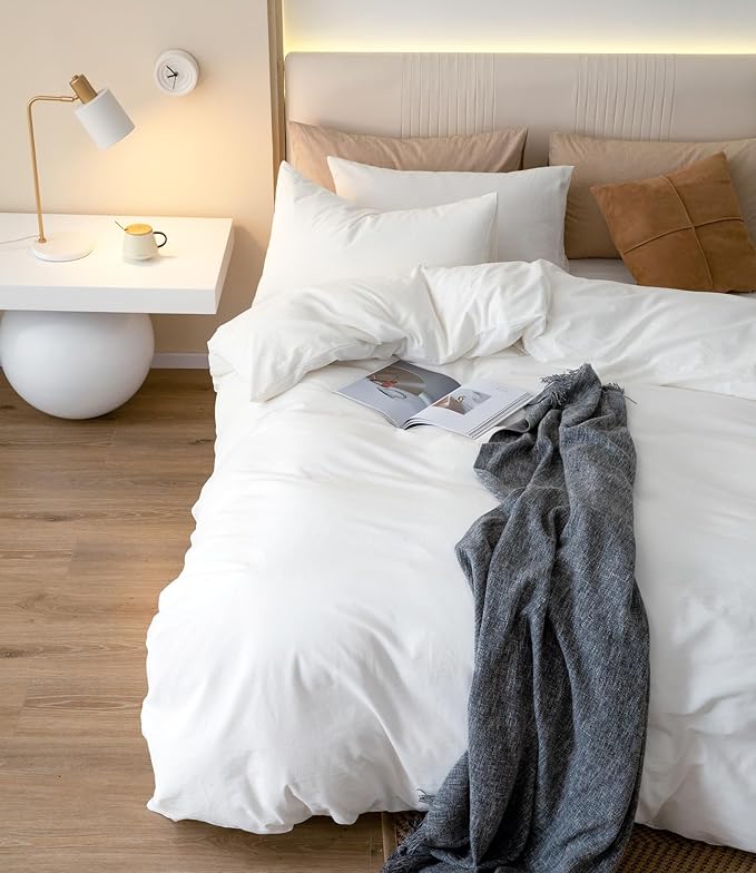 Linen Duvet Cover Set - Queen - 98 x 98 in - 3 Piece