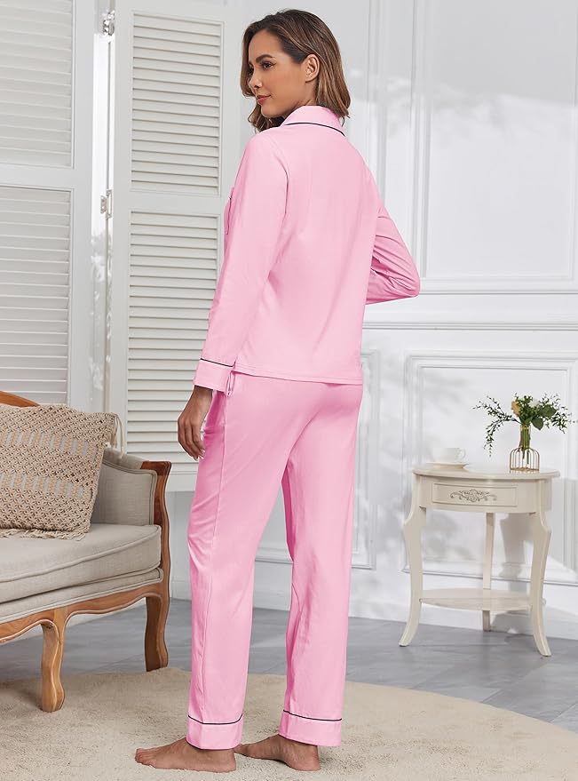 Women's 100% Cotton Pajama Set - Long Sleeve - 2 Piece