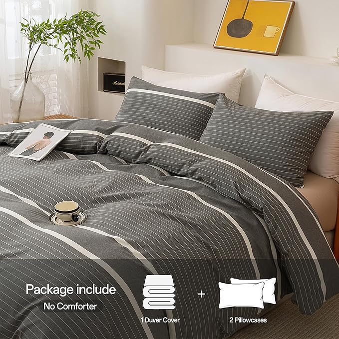 Linen Duvet Cover Set - California King - 3 Piece