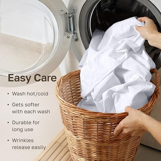 100% Cotton Bed Sheet Set - Full - 4 Piece