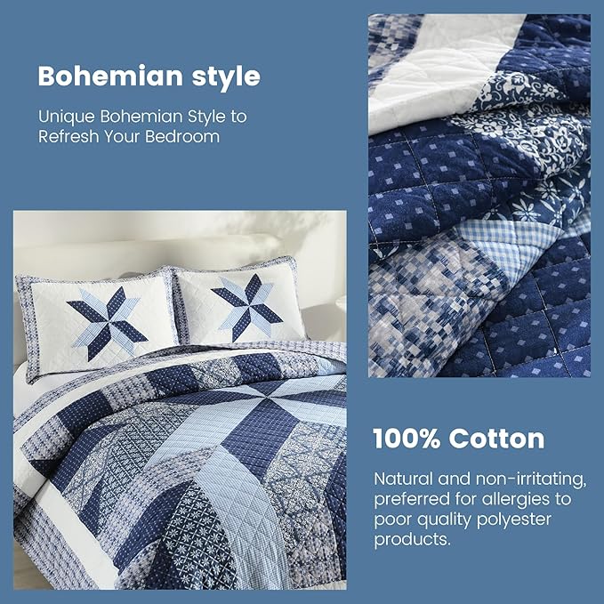 100% Cotton Quilt Set - Queen