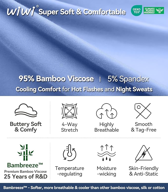 Women's Bamboo Cooling Pajama Set - Short Sleeve - 2 Piece