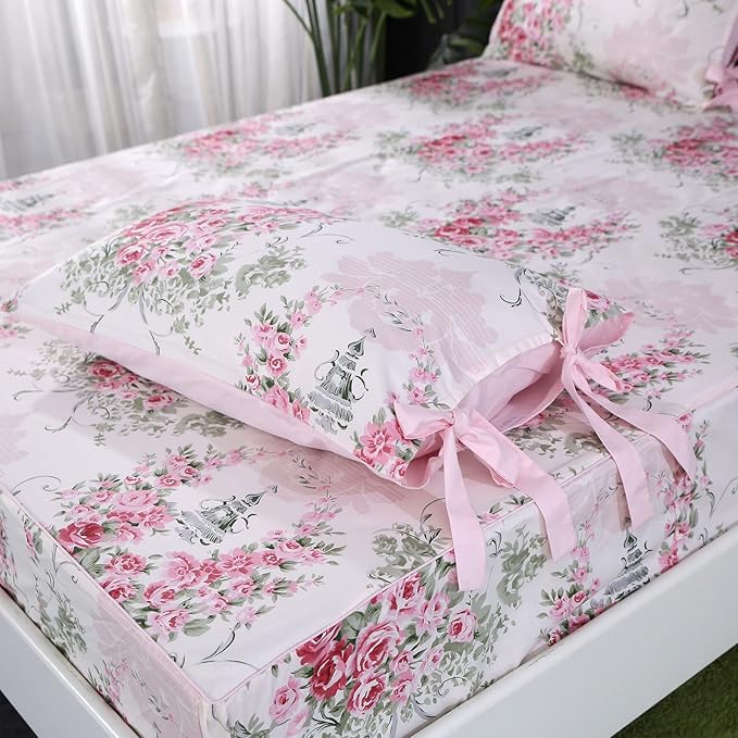 100% Cotton Bed Sheet Set - Twin XL - 4 Piece