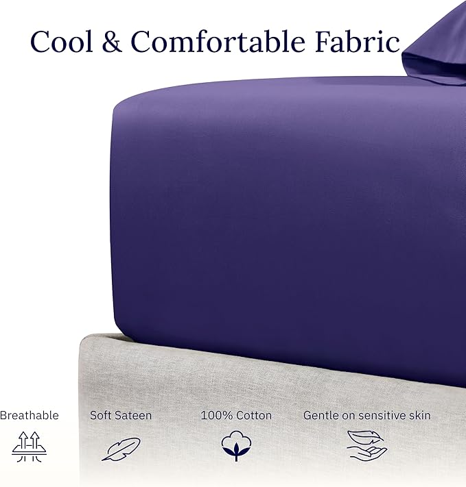 100% Cotton Fitted Sheet - King