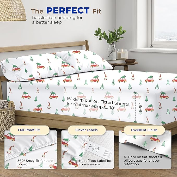 Cooling Bed Sheet Set - California King - 16 in Deep Pocket - 4 Piece