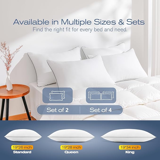 Down Alternative Cooling Bed Pillow - Queen - 2 Pack