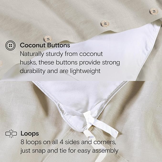 Linen Cooling Duvet Cover Set - Queen