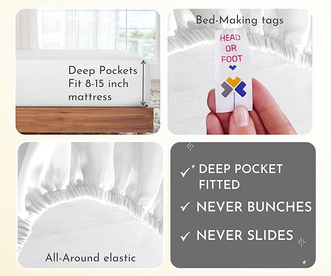 100% Cotton Bed Sheet Set - Twin XL - 2 Pack
