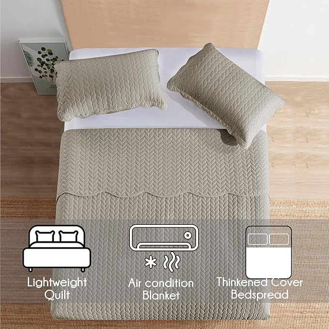 Microfiber Quilt Set - King - 3 Piece