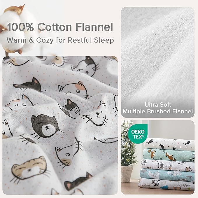 Flannel Bed Sheet Set - Queen - 4 Piece