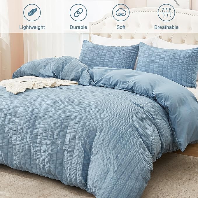 Microfiber Duvet Cover Set - Queen - 90 x 90 in - 3 Piece