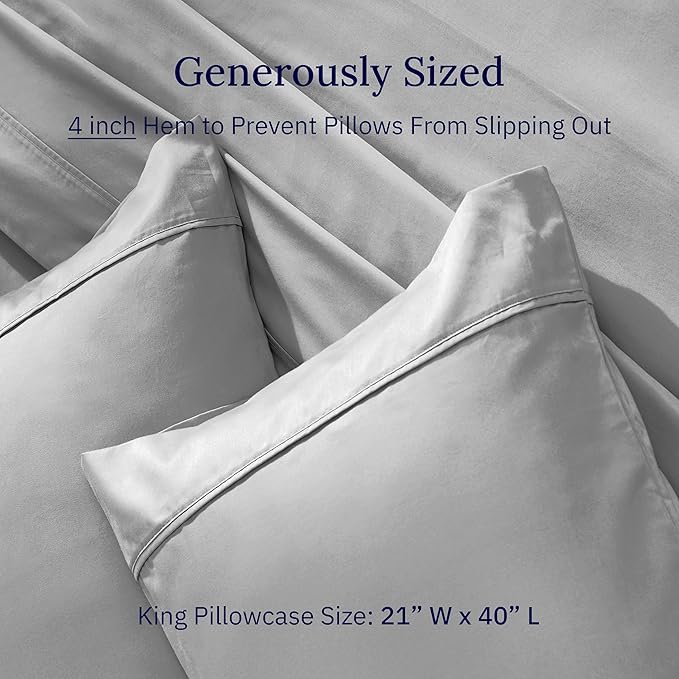 100% Cotton Pillowcase Set - King - 2 Piece