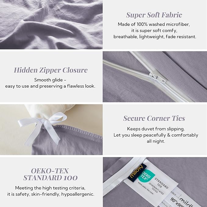 Microfiber Duvet Cover Set - 3 Piece
