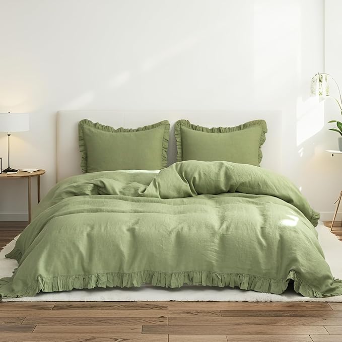 Linen Duvet Cover Set - Queen - 3 Piece