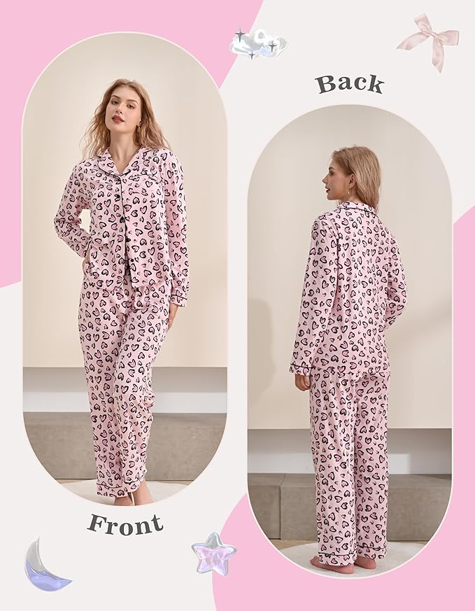 Women's 100% Cotton Pajama Set - Long Sleeve