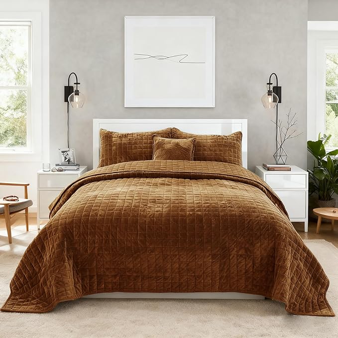 Velvet Quilt Set - King - 3 Piece