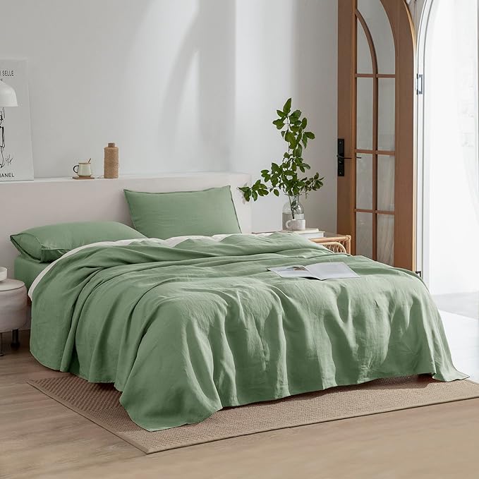 Linen Bed Sheet Set - Full - 4 Piece