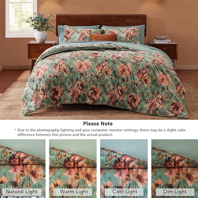 Velvet Comforter Set - Queen - 7 Piece
